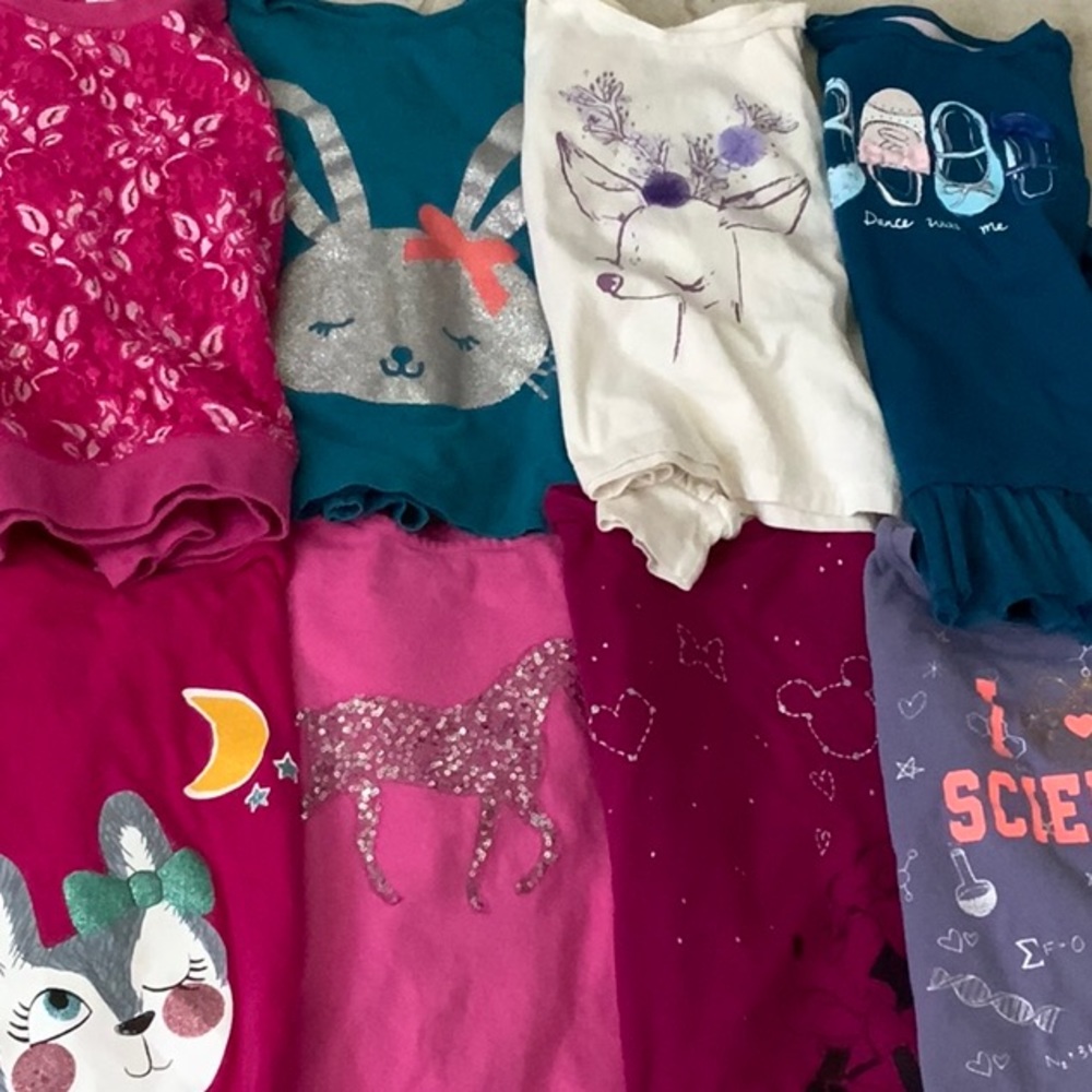 Bundle of 8 girls long sleeved shirts
